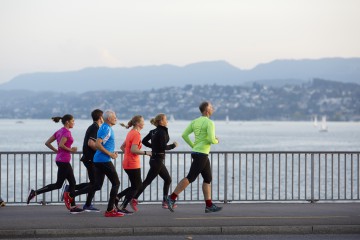 Marathon-Strecke in Zürich beschildert