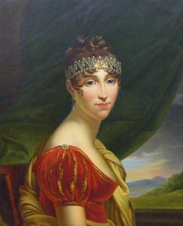 Hortense de Beauharnais in rotem Kleid