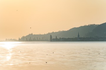 Berlingen am Untersee im Sonnenaufgang